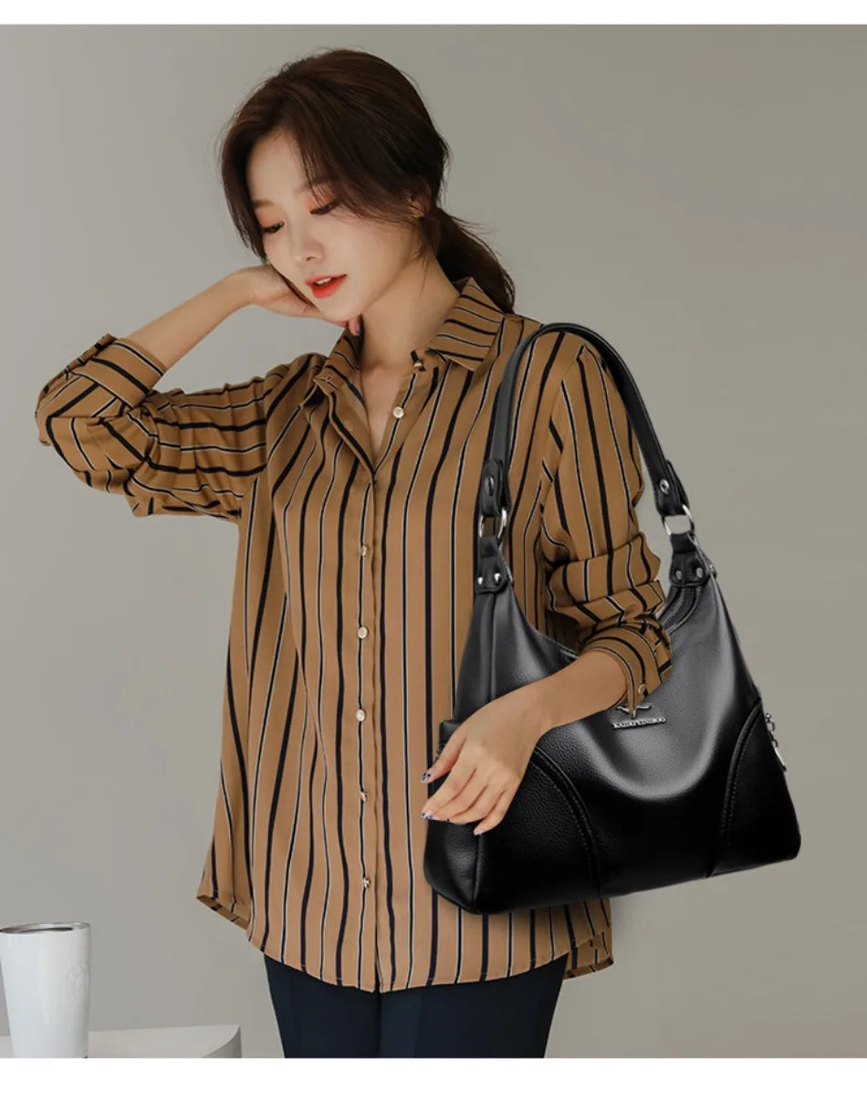 The New Style Bag Leather Luxury Handbags Women Bag Designer Solid Color Women Shoulder Messenger Bags for Women 2024 Sac A Main