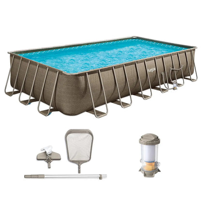 Oasis Designer Lap 24' x 12'x 52" Rectangular Above Ground Swimming Pool, with FiltraBoost 1200 GPH Filter Pump,, Customized