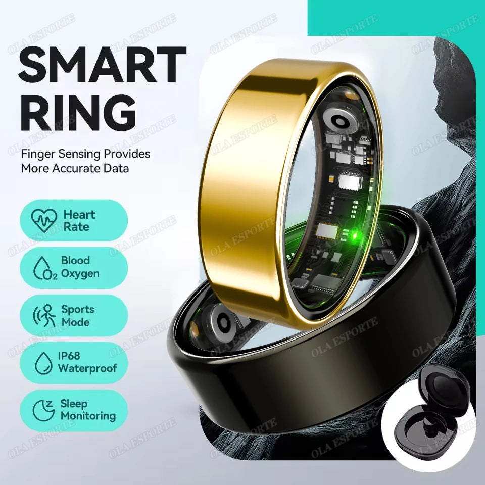 2026 New Smart Ring GPS Motion Modes Remote Control Camera Heart Rate Blood Oxygen/Pressure Outdoor Sports Waterproof Smartring