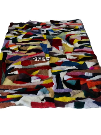real mink fur material and mattress fur can be handmade into clothing inner lining