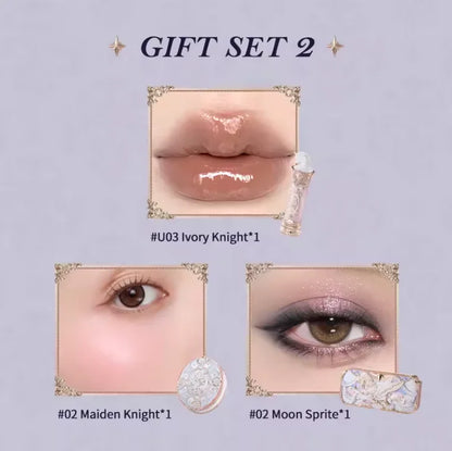 Flowerknows Gift Box Makeup Set Little Angel Full Box Lip Glaze Blusher Shell Jewelry Flower Know Birthday Gift Kit