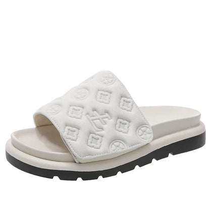 Magic Tape Flat Slippers Women Summer Luxury Shoes woman Brand Platform Sandals Ladies Height Increase Flats Slides Slippers