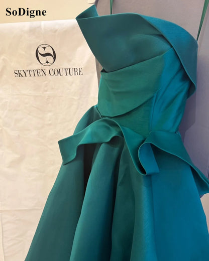SoDigne Elegant Evening Dresses Chic Pleated Strapless Sleeveless Party Dress Backless A-Line Prom Gowns Princess Customized
