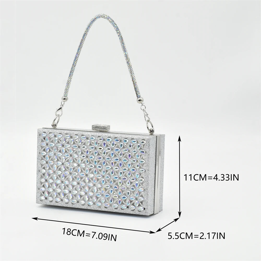 New Design Nigerian Women Shoes and Bag Set Decorated with Rhinestone in Italy African Party Luxury Heel Shoes Pumps with Heels