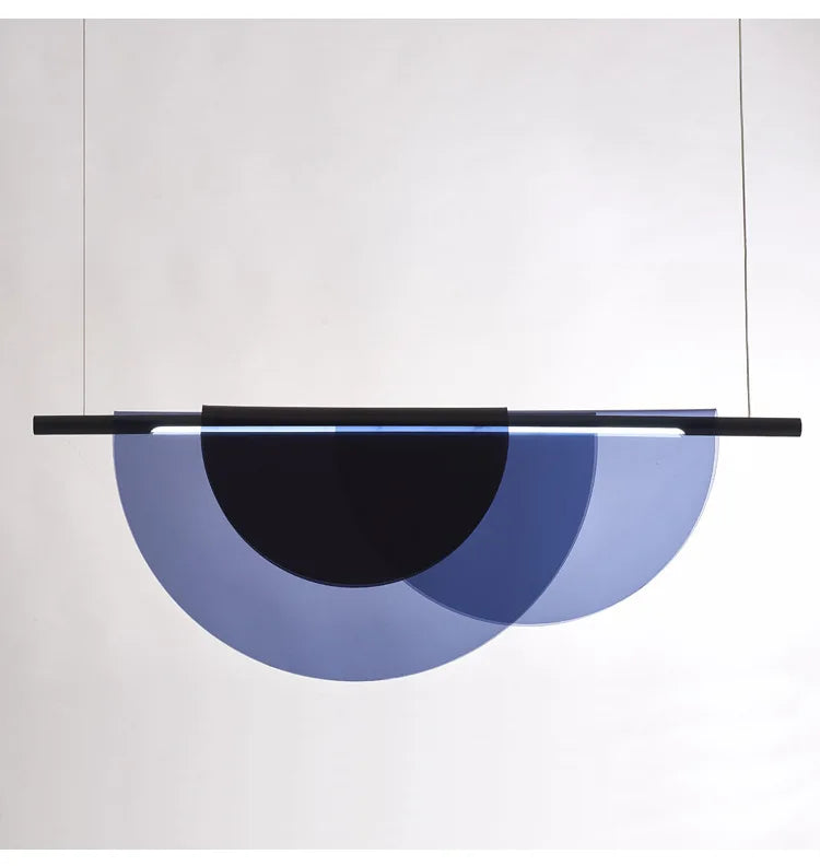 Nordic Blue Amber Acrylic Pendant Lights Living Room Makaron Hanging Lamp for Bedroom Dinning Room