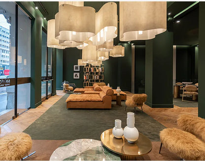 Designer Cloud Pendant Light for High Ceiling Lobby Wabi Sabi LED Hanging Chandelier For Parlor Restaurant Hotel Project Lights