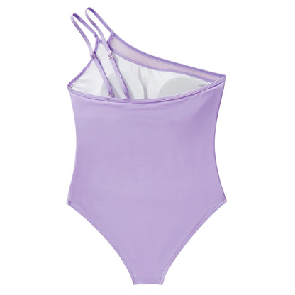 One-shoulder One-piece Swimsuit For Women Patchwork Swimsuit Push Up Bikini Swimwear Summer Beach Bathing Suit 2026 New