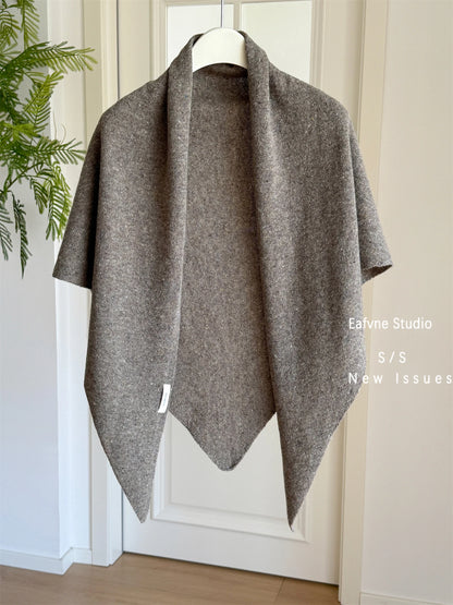 Japanese 100% Wool Long Triangle Scaf Elegant Oversized Women Big Shawl Knited Scarves Popular trip Party Scarf 180cm