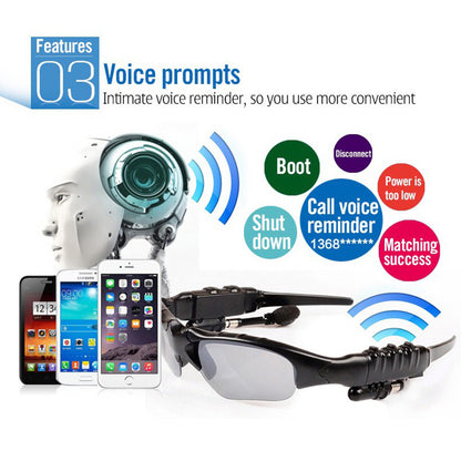 Stereo Earphones Wireless Headset with Mic Polarized Glasses Sunglasses for Driving Cycling Sports Noise Reduction Headphones