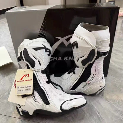 Mocha SH099 Motorcycle Track Riding Boots CE Certification Professional Racing Botas Waterproof Boots Double Botas Motocross