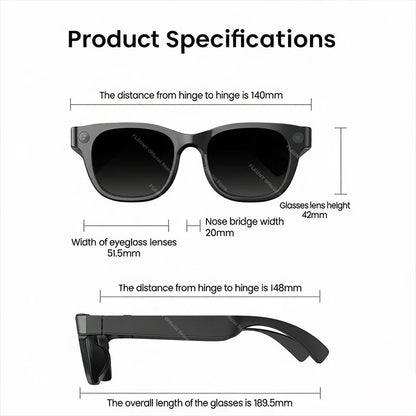 AI Smart Glasses 13MP 5K Camera 32GB ROM HD Photo Identify Objects ChatGPT Video Call Translation Music WiFi Bluetooth Eyewear