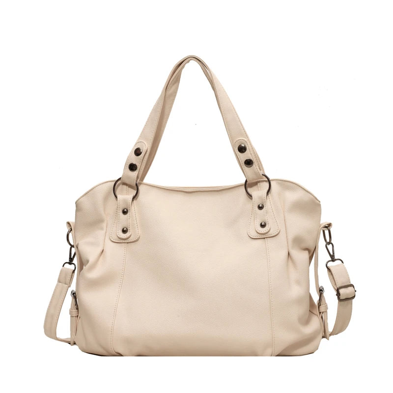 Women's Large Capacity Shoulder Casual Tote Bag Laptop Roomy Handbag Soft Leather Crossbody Business Black Big Bag A4 Sac A Main