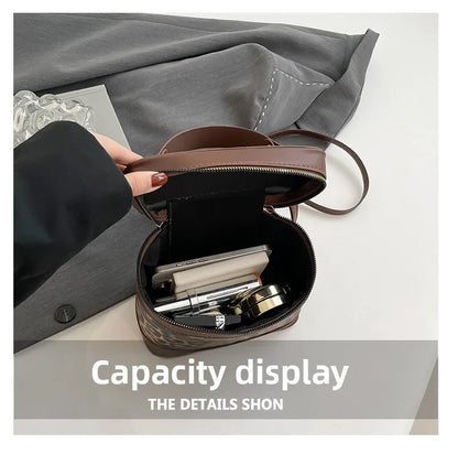 Fashion Round Bucket Bags For Women's Daily Used, Leopard Pattern Crossbody Shoulder Bag For Commuting, Casual Ladies Handbags