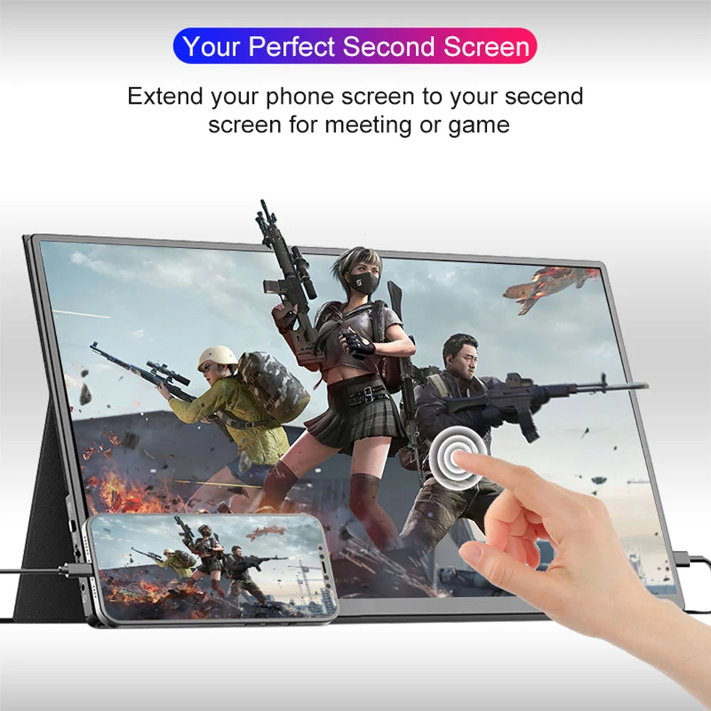 14 Inch Portable Monitor 2.2K for Laptop, Xbox, PS4/5, Switch, TV Box, Cell Phone, PC Extension Monitor for Office and Gaming