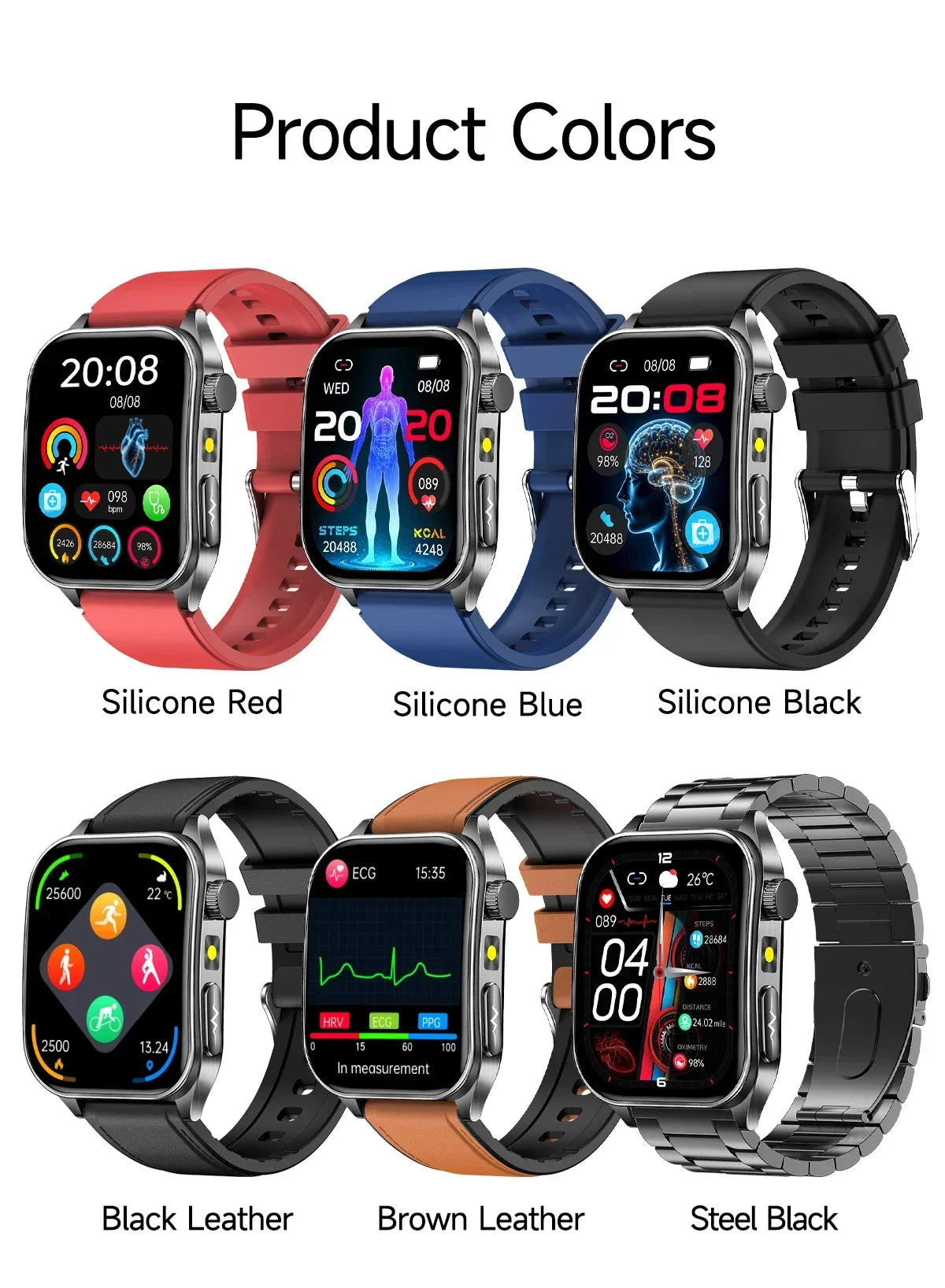 2026 New 650nm Laser Medical Grade Health Smartwatch Men ECG Blood Pressure Lipid Bluetooth Call Smart Watch For Android IOS