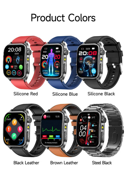 2026 New 650nm Laser Medical Grade Health Smartwatch Men ECG Blood Pressure Lipid Bluetooth Call Smart Watch For Android IOS