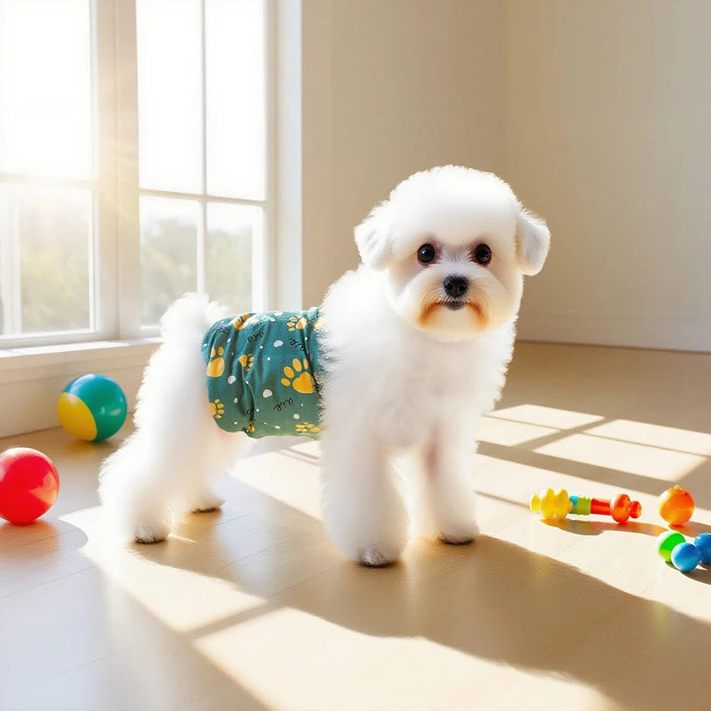 3pcs Reusable Belly Band for Male Dogs Washable Pet Dog Cloth Diapers Leakproof Physiological Pants Short Breathable Puppy Nappy