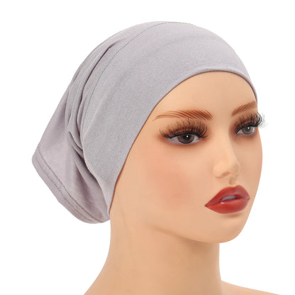Cotton Jersey Muslim Inner Hijab Cap Solid Color Scarf Underscarf Tube Cap Breathable Sport Hijab Cap Women Underscarves