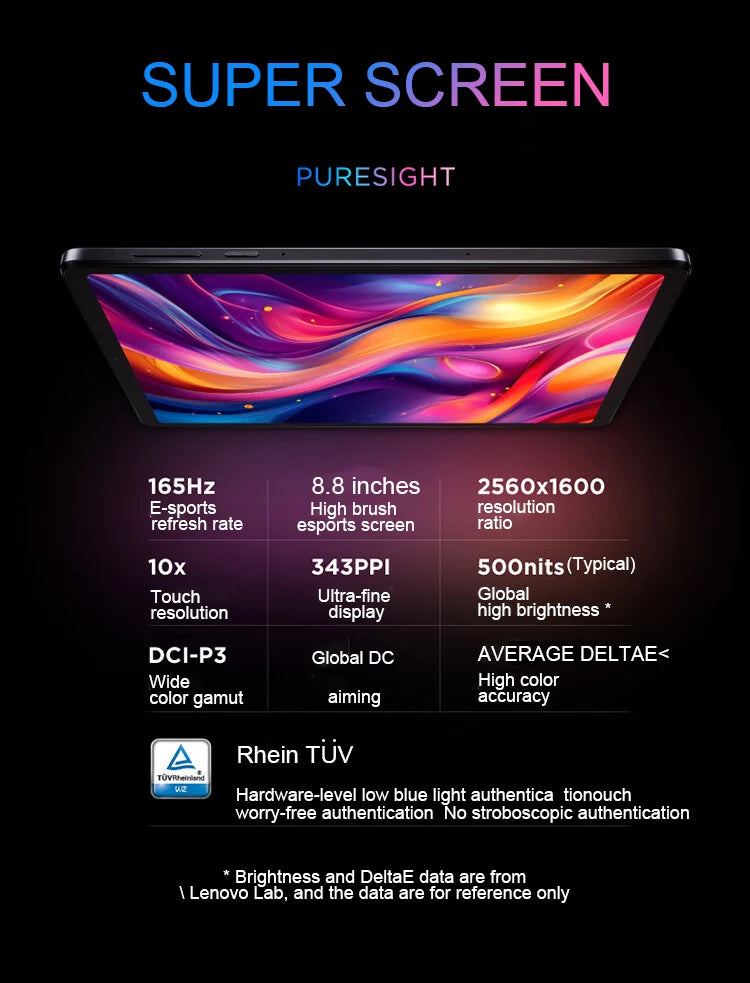 Lenovo Legion Y700 3rd Gen Gaming Tablet 8.8 inch Mini Pad 165Hz High Refresh Screen Snapdragon 8 Gen3 Learning Entertainment Vi