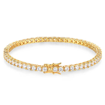 100% S925 Sterling Silver 2-6mm Real Moissanite Tennis Bracelet for Women Wedding Jewelry Christmas Exquisite Gift