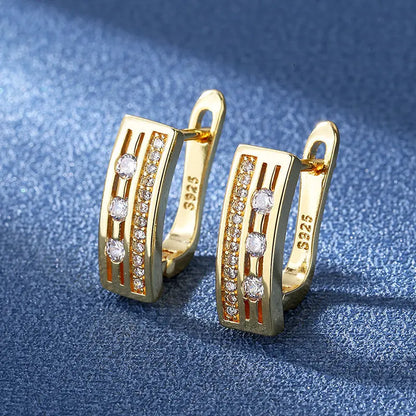 925 Silver Needle Princess Crystal Square Zircon Drop Earrings for Women Trendy Simplicity Jewelry Girl Sweet Gifts New