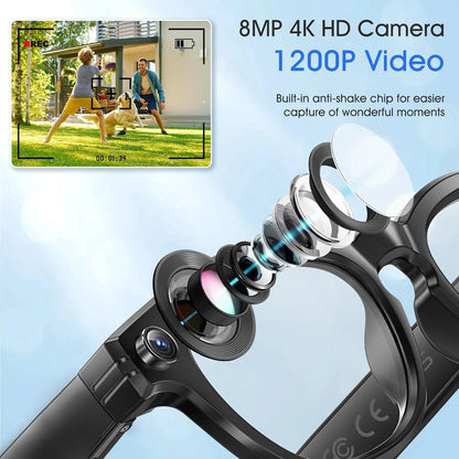 New 8MP Camera Smart Glasses Photography Video AI Intelligent Interactive Translation Call Smart Sunglasses Men Women Eyeglass