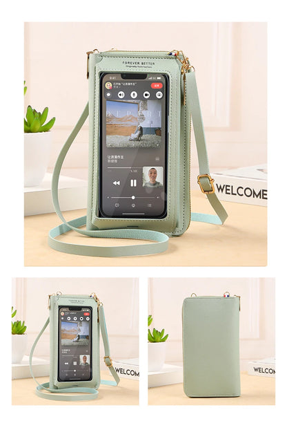 Women Crossbody Bags Touch Screen Cell Phone Purse 2023 Fashion Shoulder Bag Mobile Mini Wallet Card Holder Handbag for Female