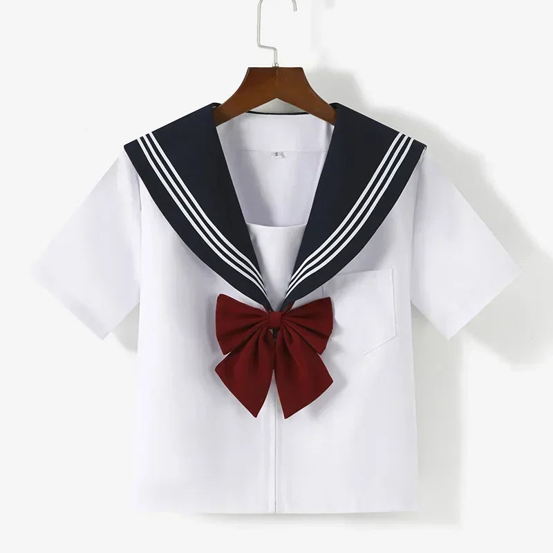 Student JK Uniform Women's High School Korean Chinese School Uniforms Navy Sailor Outfit Short Sleeve Suit Japan Seifuku Girl