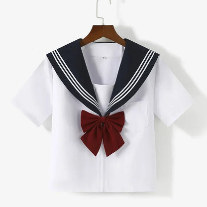 Student JK Uniform Women's High School Korean Chinese School Uniforms Navy Sailor Outfit Short Sleeve Suit Japan Seifuku Girl