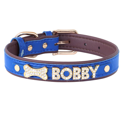 Personalized Small Dogs Chihuahua Collar Bling Rhinestone Dog Collars Free Custom Pet Dogs Cats Name Charms Pet Accessories