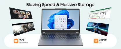 2 in 1 Laptop Computer,15.6" 8GB 256GB Touchscreen , AMD Ryzen R3 3200U, Radeon Vega 3, 1920x1080 FHD Display Blacklit Keyboard