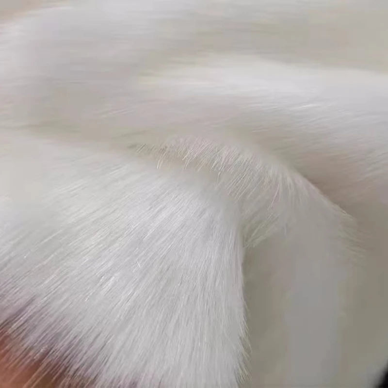 Imitation Mink Fur Fox Plush Fabric Reflective Bright Thread for Collar Carpet Decoration Fabrics Diy Sewing Material Cloth
