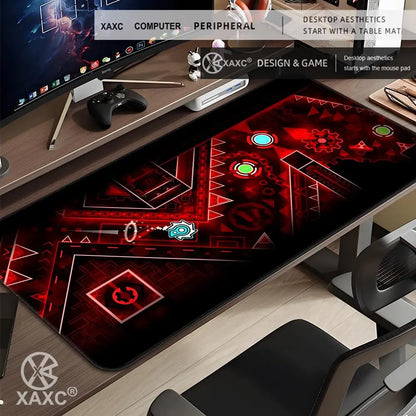 E-sports Cool Mouse Pad Geometry Dash Gaming Desk Mat Laptop Carpet PC Cabinet Large 900x400mm Accessories Computer XXL XAXC