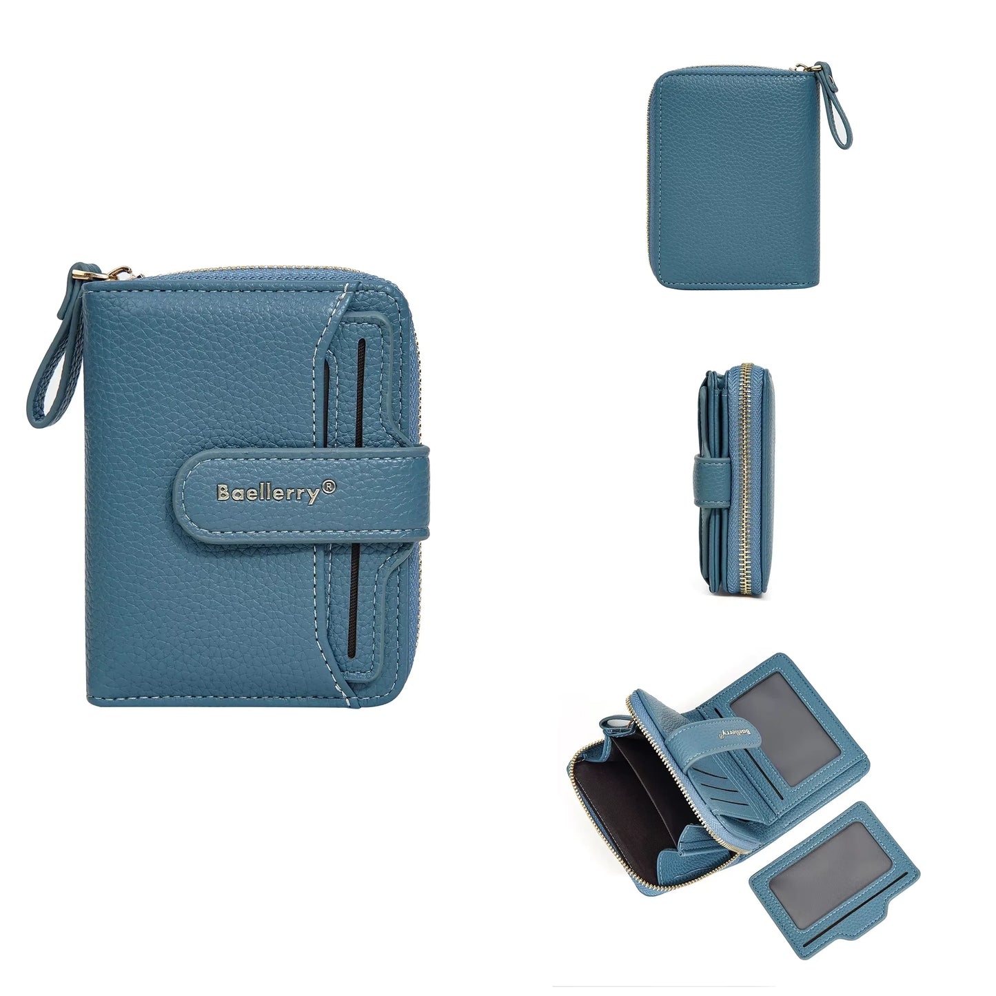 Baellerry Women Stylish Zip Around Card Wallet Multi-Functional RFID Blocking Purse 6 Card Slots and Coin Pocket Minimalist Gift