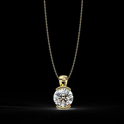 Lnkry Half Bezel 2.0CT Moissanite Necklace For Women Brilliant Lab Created Diamond Pendant Necklaces 2026 Trend Jewelry