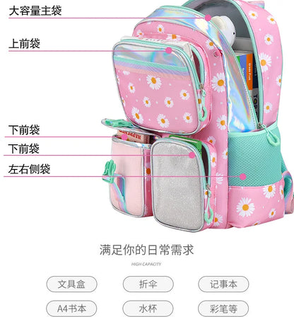 Cute Student Backpack 3pcs/set Primary Schoolbag Rabbits and Quicksand Kawaii Student Backpack Teenage Girls Handbag Rucksack