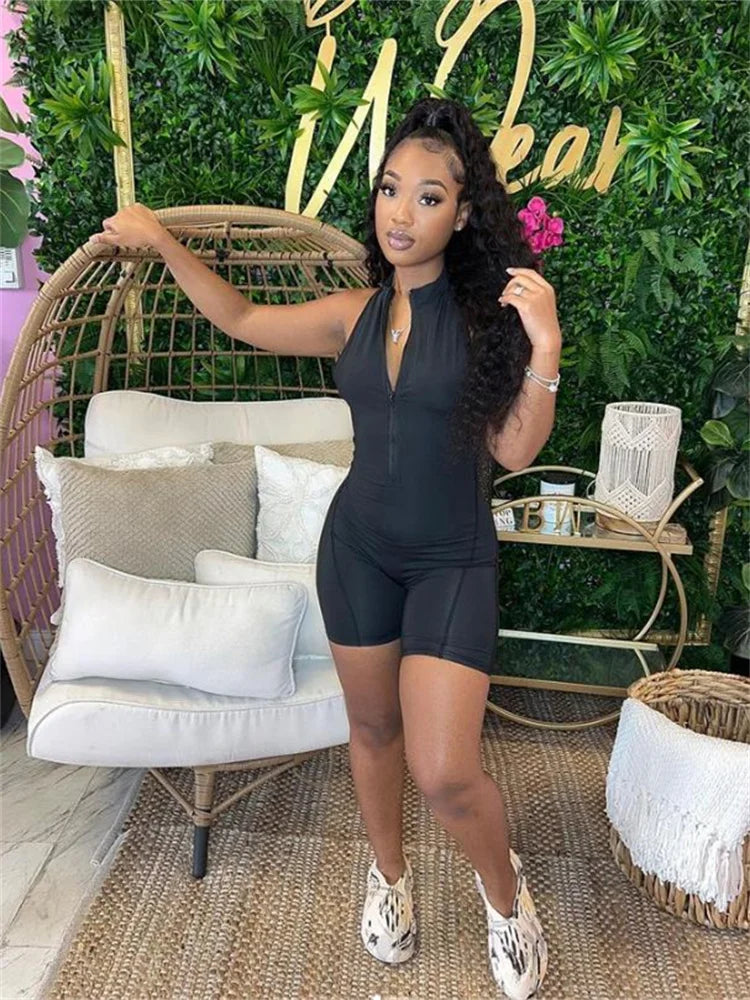 WESAYNB Wholesale Clothing Jumpsuit Women 2022 One-pieces Romper Womens Jumpsuit Summer White Pink Black Bodycon Romper Playsuit