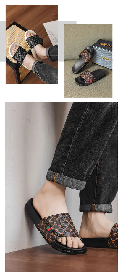 Summer men's slippers fashion comfortable breathable slippers indoor bathroom sandals plus size casual outdoor beach shoes 47