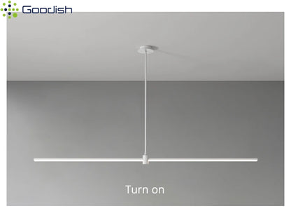 Modern Simplicity Long Linear LED Pendant Lights Strip Hanging Indoor Lamps for Office Table Kitchen  Home Decoration Chandelier
