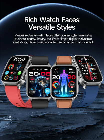 2026 New Health Smart Watch Laser Therapy Reduce Three Highs Blood Oxygen Pressure Uric Acid Blood Lipid ECG Smartwatch For Man