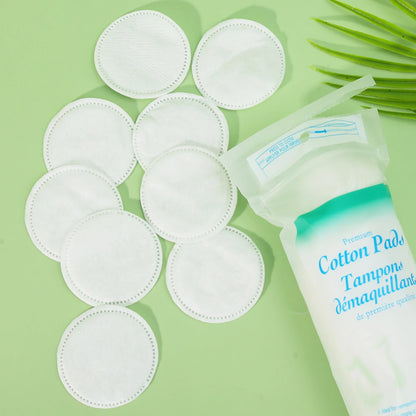 Disposable Soft and Breathable Circular Makeup Remover Pads Doubles Sided Cotton Pads Non-Irritating for Daily Facial Cleaning