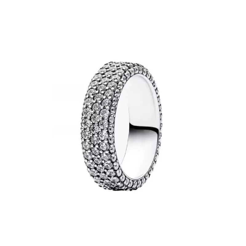European New 925 Silver Heart-Shaped,Floral,Square Ring Suitable for Exquisite High-Quality Jewelry for Women at Wedding Parties