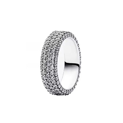 European New 925 Silver Heart-Shaped,Floral,Square Ring Suitable for Exquisite High-Quality Jewelry for Women at Wedding Parties