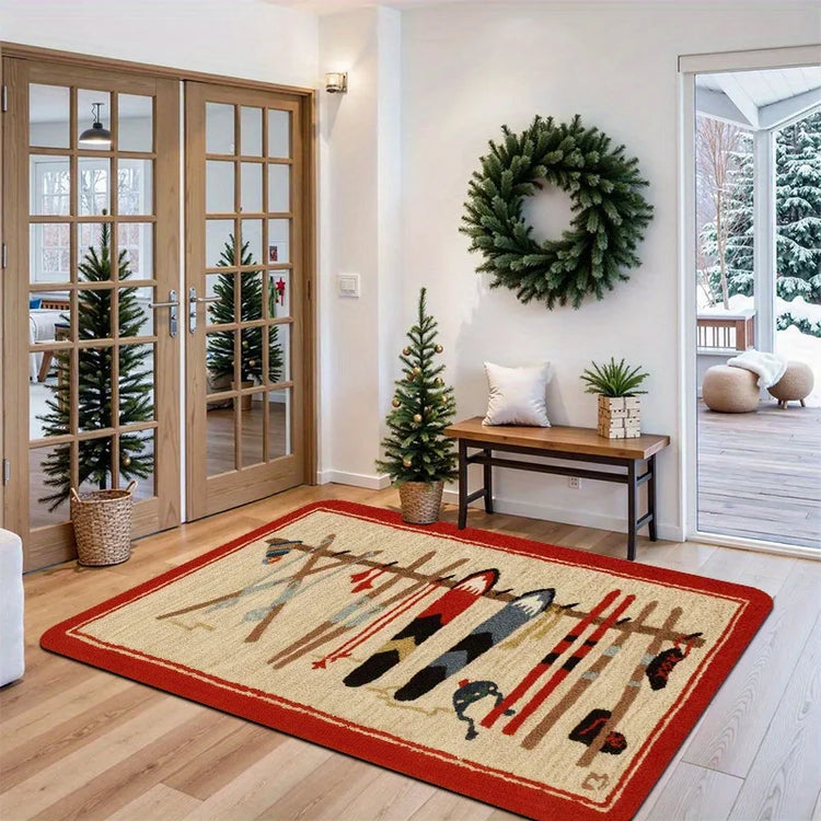 VIKAMA Professional Ski Board Rug Soft and Comfortable Ideal for Living Room, Entryway, and Foyer Home Decor Area Rug
