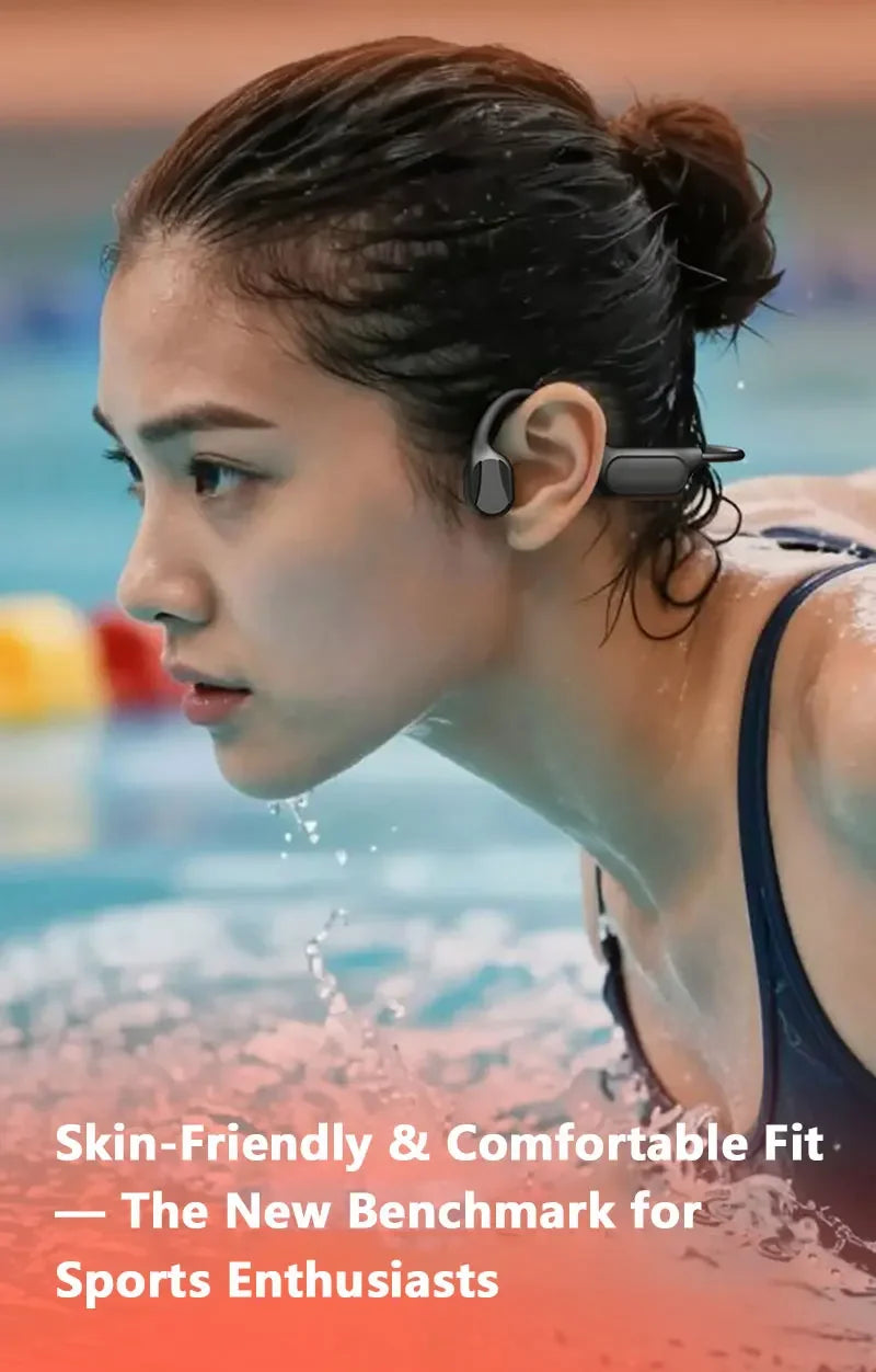 NEW IPX8 Sports Bone Conduction Bluetooth Earphones HiFi Sound Bluetooth 6.0 Wireless Headest with Mic for Swimming Running