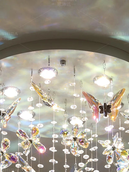 Vintage Crystal Ceiling Pendant Shining Creative LED Hanging Lamp Living Room Restaurant Chandelier Mood Light Indoor Lights