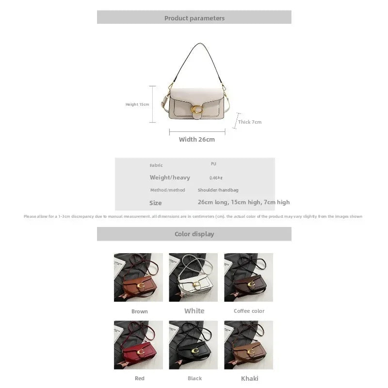 26 New Niche Bag Women's Premium Texture Solid Color Simple and Versatile Small Square & Commuter Multi-Compartment Shoulder Bag