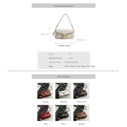 26 New Niche Bag Women's Premium Texture Solid Color Simple and Versatile Small Square & Commuter Multi-Compartment Shoulder Bag