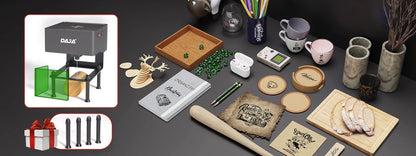 DAJA DJ6 Mini Portable Laser Engraver Diy Bluetooth Machine Painted Dog Tag Paper Leather Wooden Plastic Logo CNC Machine