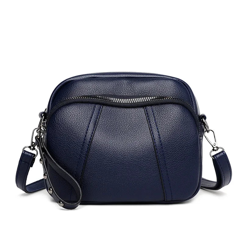 Fashion Soft Leather Crossbody Bags for Women 2026 Casual Female Multi Pocket Messenger Bags Retro Handbags Ladies Shoulder Bags